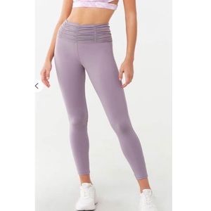 Forever 21 Purple Ruched High Waist Leggings